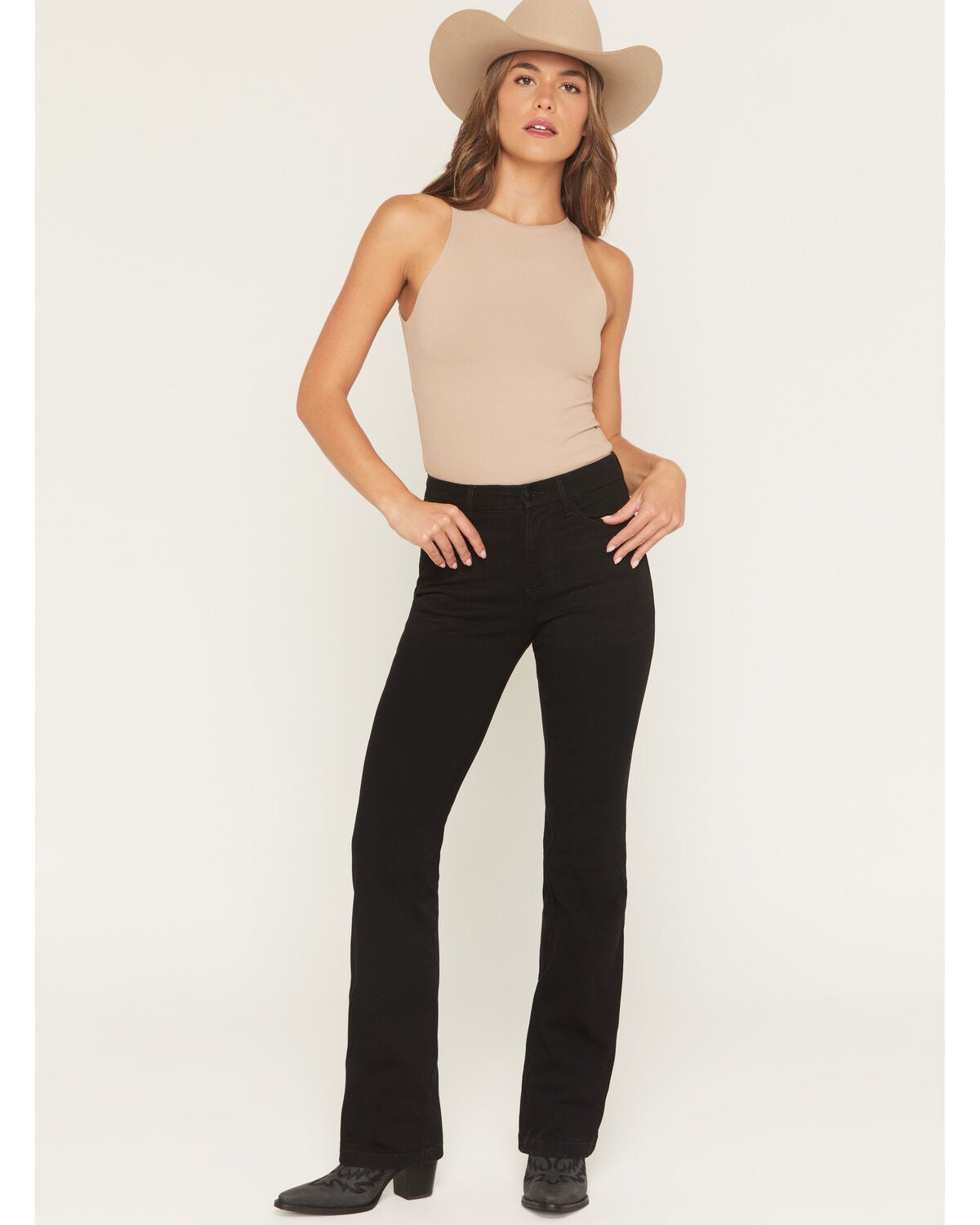 Wrangler Women's High Rise Leighton Bespoke Bootcut Stretch Denim Jeans, Black, hi-res