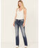 Image #3 - Miss Me Women's Medium Wash Embroidered Bootcut Jeans, Medium Blue, hi-res