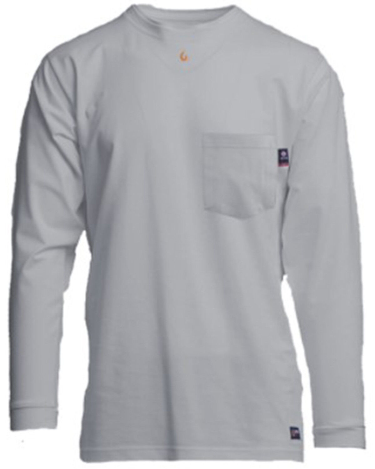 Image #1 - Lapco Men's FR Long Sleeve Work Pocket T-Shirt, Grey, hi-res
