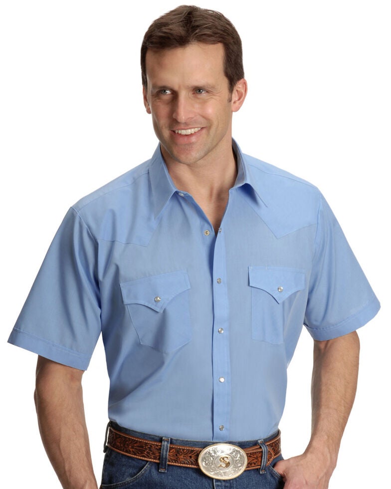 Ely Cattleman Men's Short Sleeve Solid Western Shirt Sheplers