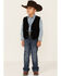 Scully Boys' Boar Suede Vest, Black, hi-res