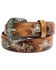 Shyanne Women's Lasy Cream Floral Western Belt, Brown, hi-res