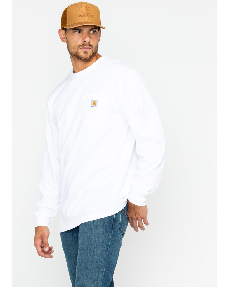 Carhartt Men's Long Sleeve Work T-Shirt , White, hi-res