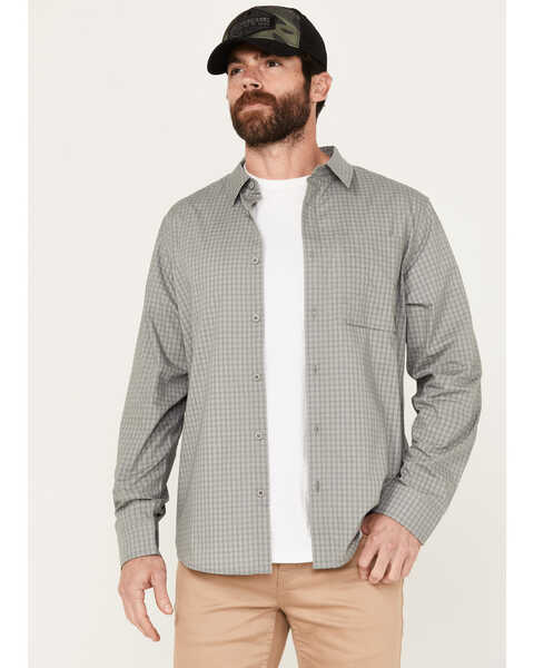 Image #1 - Brothers and Sons Men's Newkirk Plaid Print Long Sleeve Button-Down Western Performance Shirt, White, hi-res
