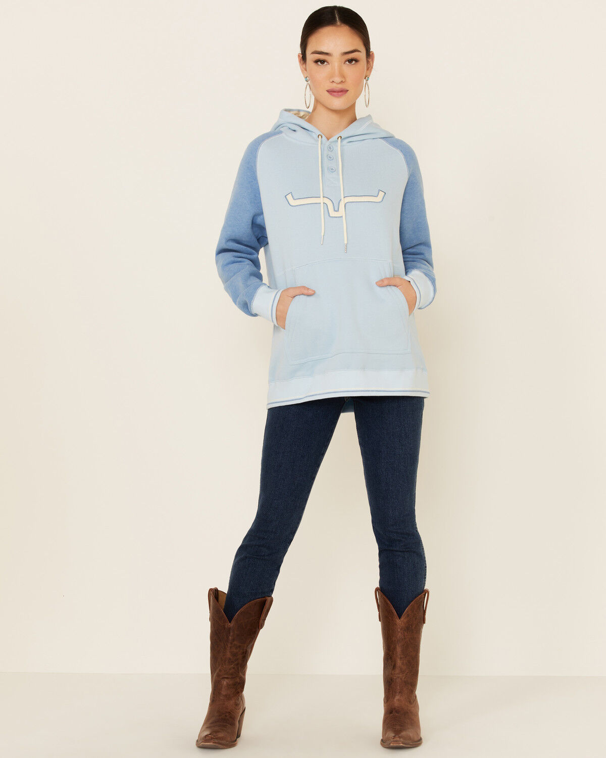 Image #2 - Kimes Ranch Women's Ash Grey Amigo Logo Hoodie, Blue, hi-res