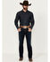 Image #1 - Ariat Men's Boot Barn Exclusive M4 Gunner Dark Wash Relaxed Boot Stretch Denim Jeans, Dark Wash, hi-res