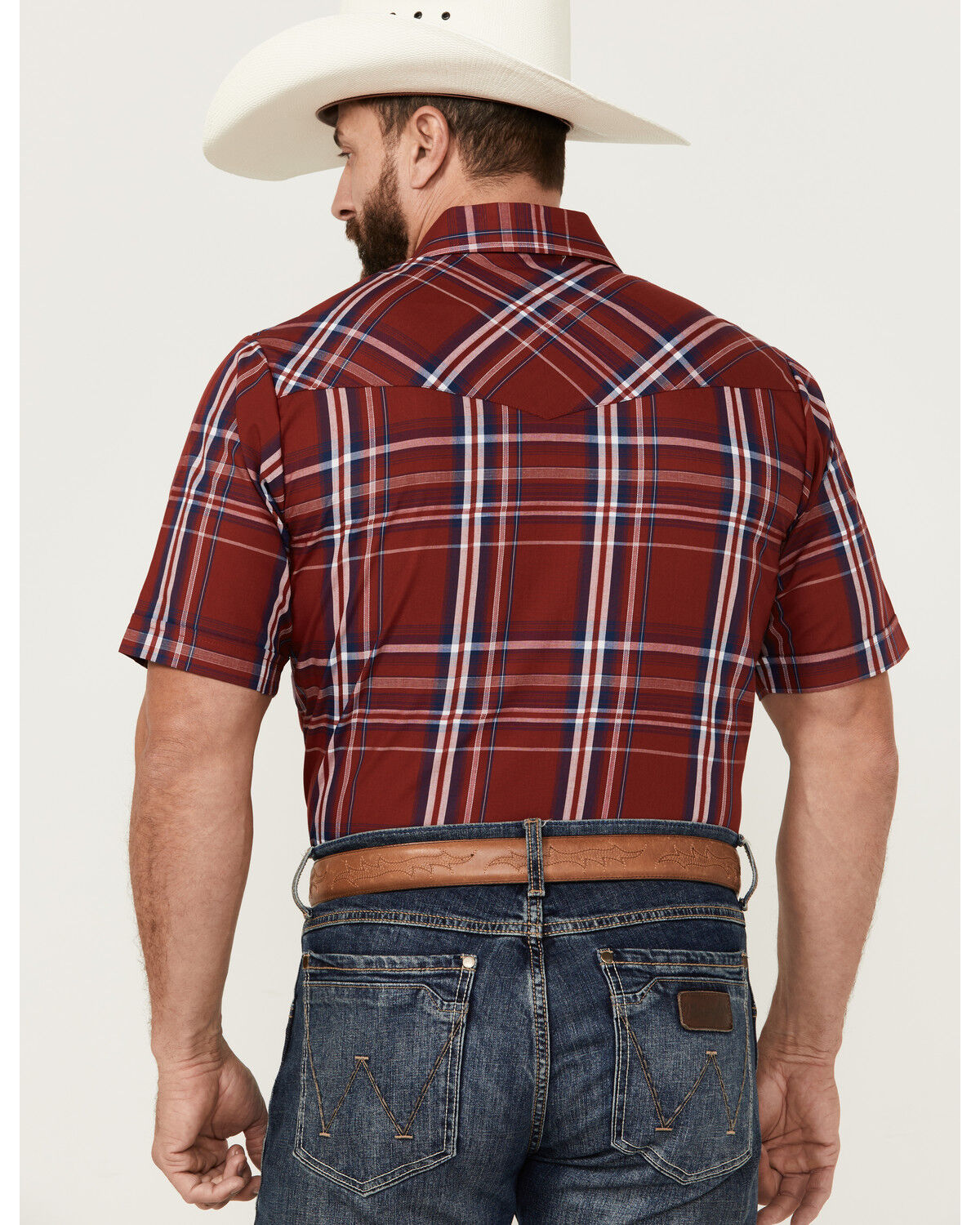 Image #4 - Ely Walker Men's Plaid Print Short Sleeve Pearl Snap Western Shirt - Big, , hi-res
