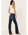 Image #3 - Rock & Roll Denim Women's Medium Wash Mid Rise Riding Bootcut Jeans, Blue, hi-res