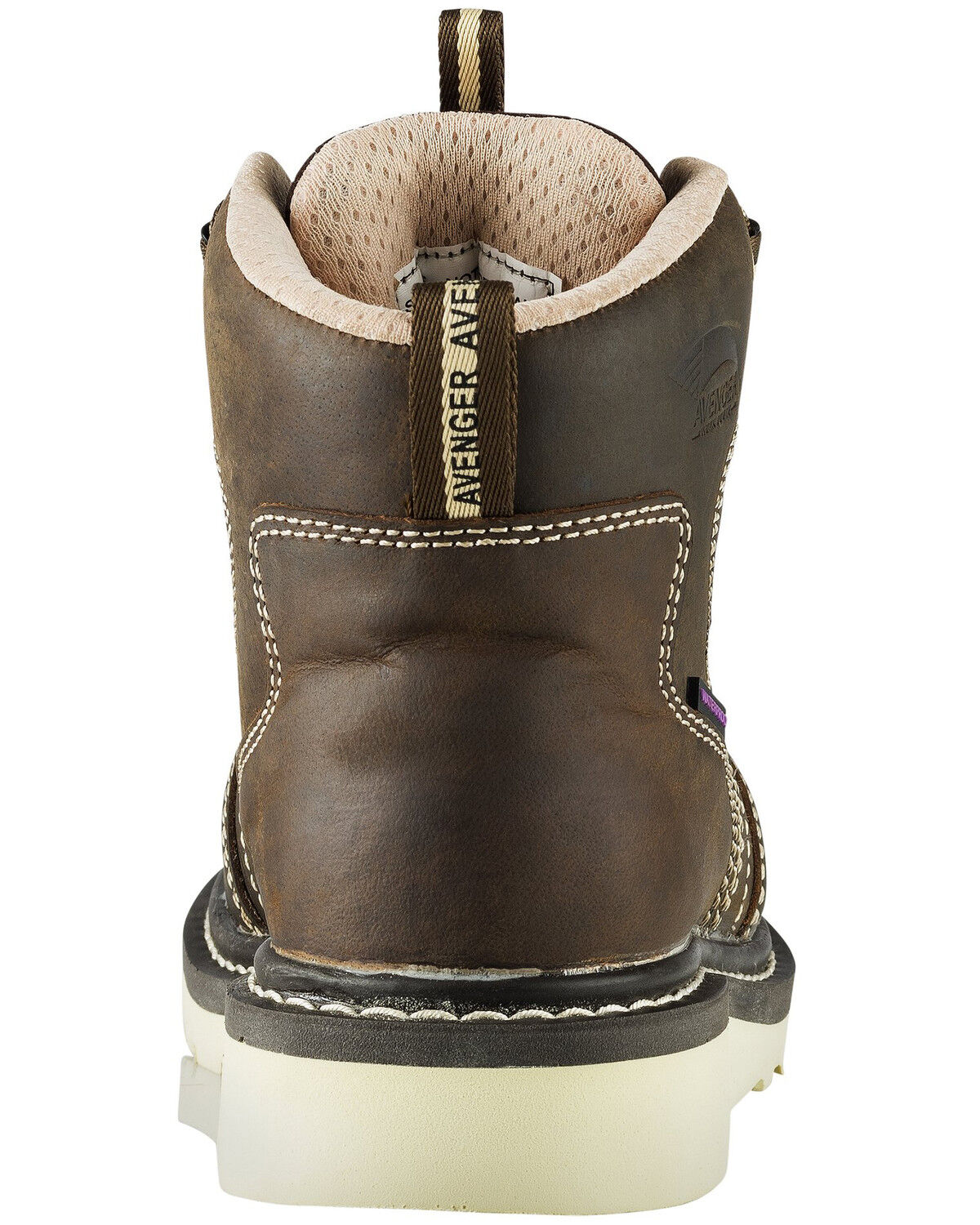 Image #4 - Avenger Women's Waterproof Wedge Work Boots - Composite Toe, Brown, hi-res
