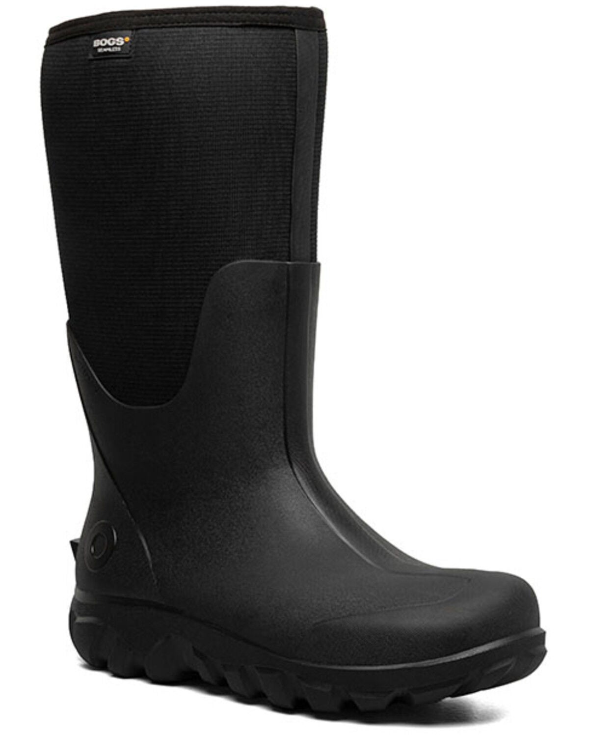 Bogs Men's Classic Seamless Tall Waterproof Rubber Boots - Round Toe, Black, hi-res