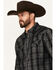 Image #2 - Moonshine Spirit Men's Black Jack Plaid Print Long Sleeve Snap Western Shirt, Black, hi-res
