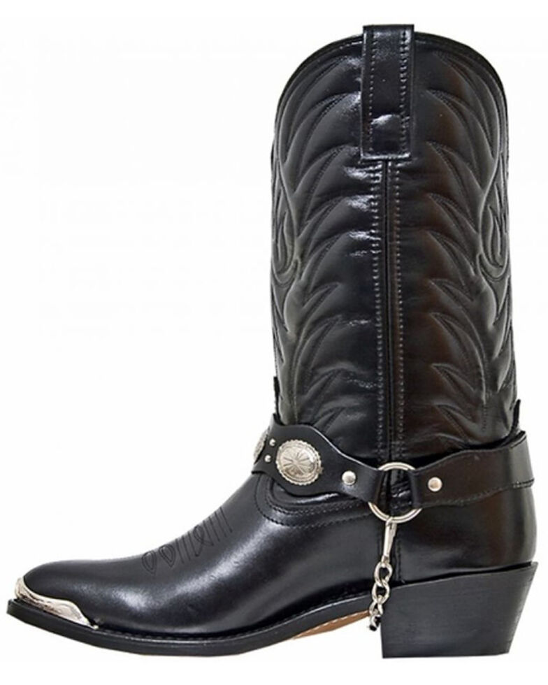 Laredo Concho Harness Boots, Black, hi-res