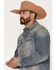 Image #3 - Cody James Men's Medium Wash Americana Patch Button-Down Stretch Denim Jacket, Medium Wash, hi-res
