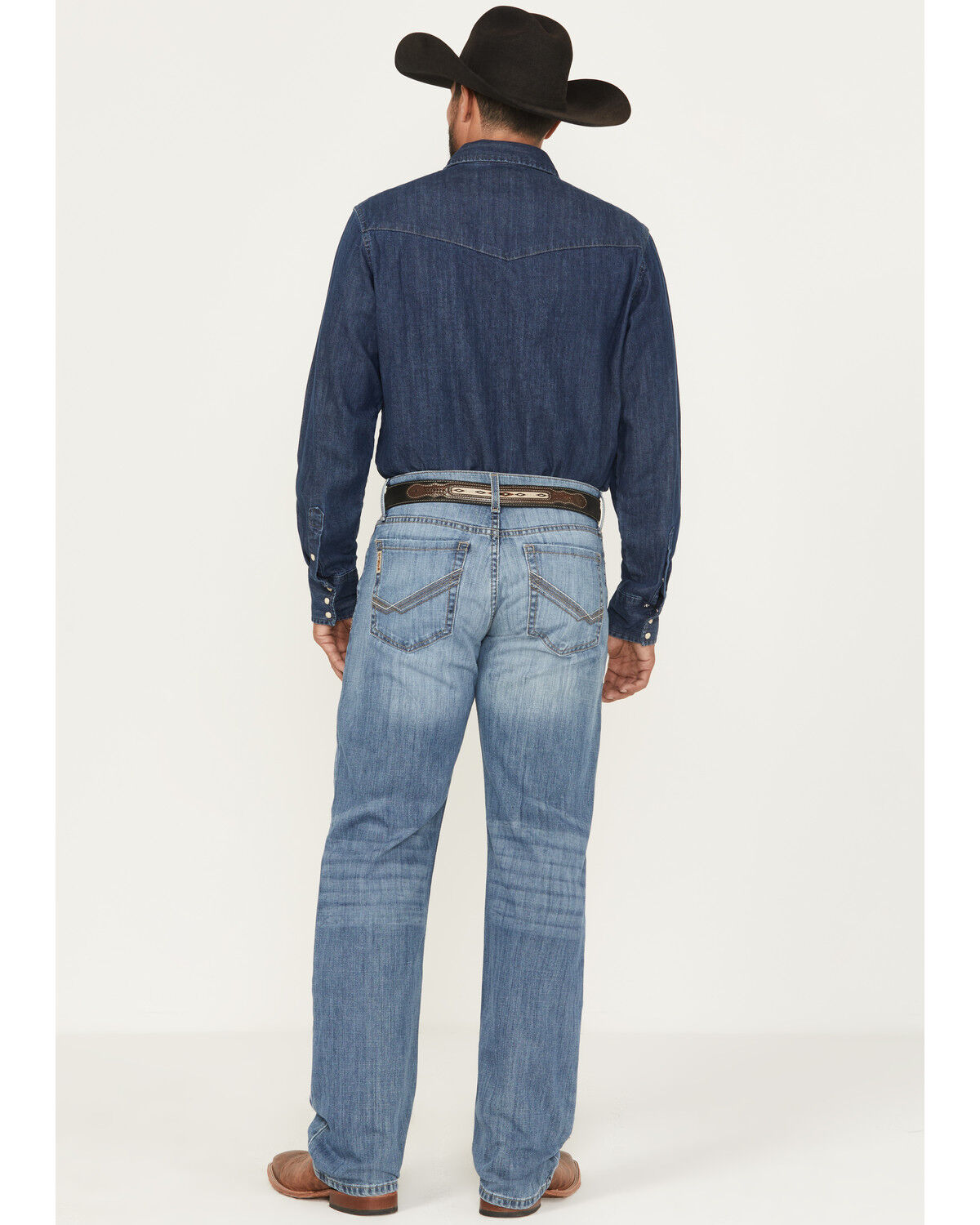 Image #3 - Cinch Men's Grant Medium Wash Relaxed Bootcut Performance Stretch Denim Jeans, Medium Wash, hi-res