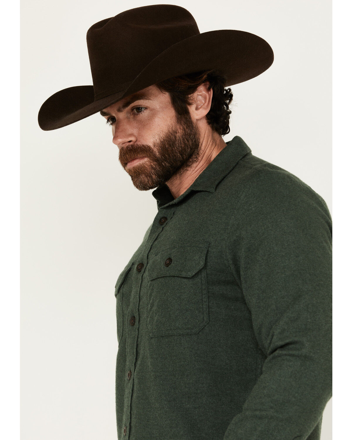 Image #2 - Pendleton Men's Burnside Solid Long Sleeve Button-Down Flannel Shirt, , hi-res