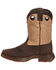 Image #3 - Durango Boys' Saddle Western Boots - Broad Square Toe, Brown, hi-res