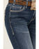 Image #4 - Rock & Roll Denim Women's Medium Wash Mid Rise Pleather Embroidered Pocket Bootcut Stretch Denim Jeans , Medium Wash, hi-res