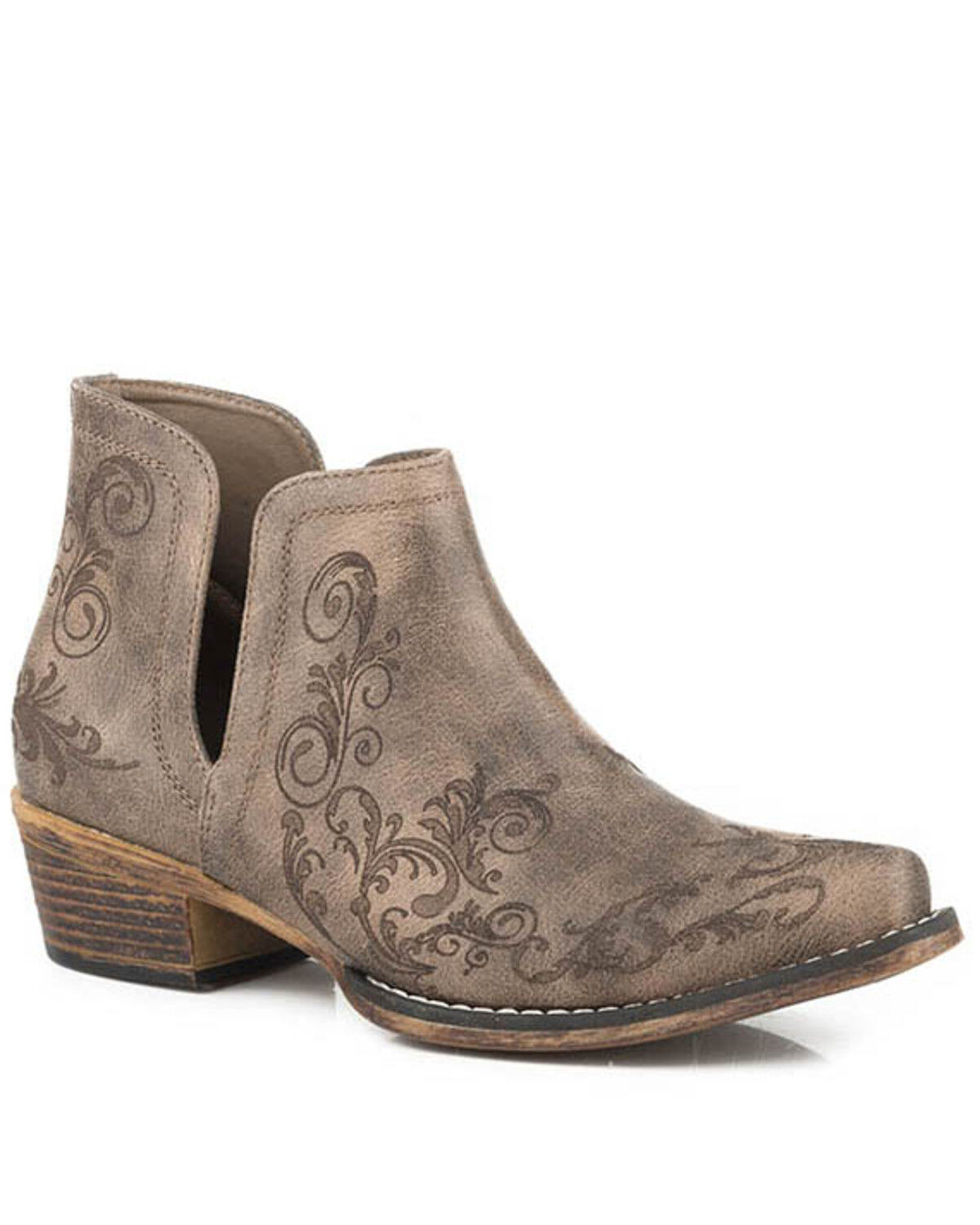 Image #1 - Roper Women's Ava Fashion Booties - Snip Toe, Brown, hi-res