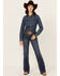Image #1 - Ariat Women's Siren Dark Wash High Rise Juliana Slim Stretch Trouser Jeans, , hi-res