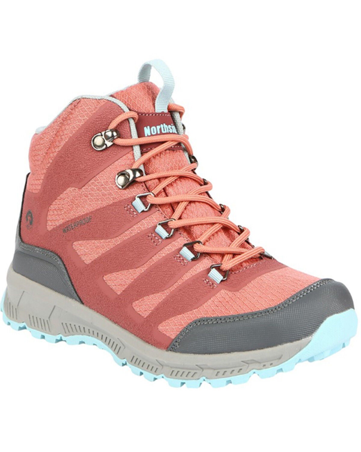 Northside Women's Mid Waterproof Lace-Up Hiking Work Boots - Soft Toe, Mahogany, hi-res