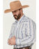 Image #2 - Roper Men's Wallpaper Floral Print Short Sleeve Snap Stretch Western Shirt, Blue, hi-res