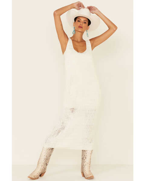 Show Me Your Mumu Women's Summerly Midi Crochet Dress , White, hi-res