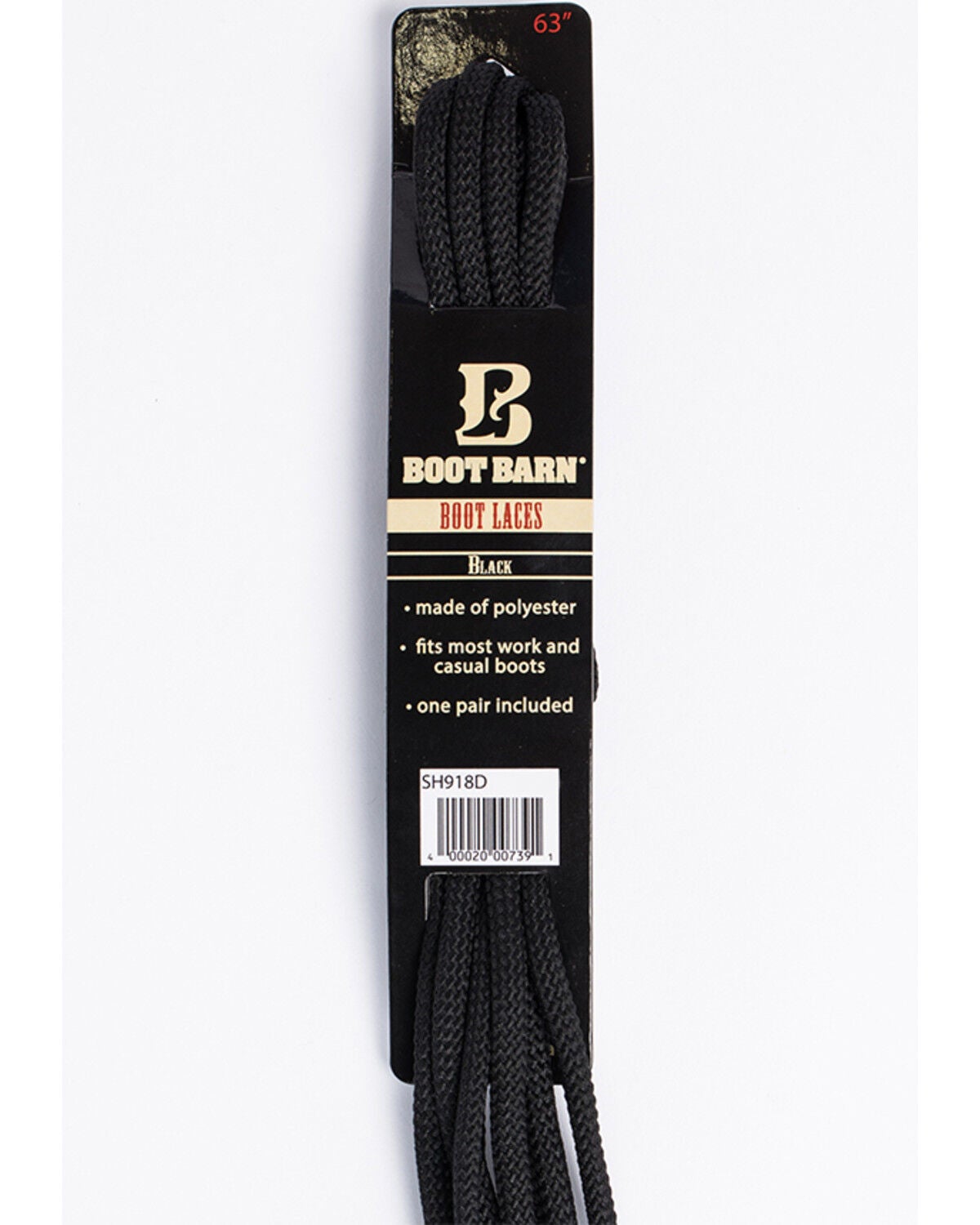 BB Ranch Black Boot Laces, Black, hi-res