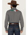 Image #4 - Wrangler Men's Mexico Logo Embroidered Geo Print Long Sleeve Snap Western Shirt - Tall, Black, hi-res