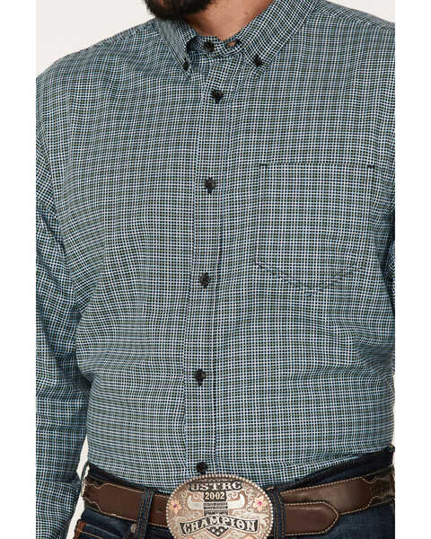 Image #3 - Cody James Men's Moss Small Plaid Button Down Western Shirt - Big & Tall , Green, hi-res