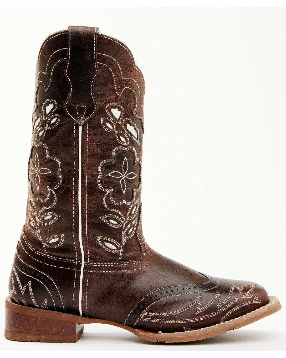 Image #2 - Laredo Women's Underlay Performance Western Boots - Broad Square Toe, Chocolate, hi-res