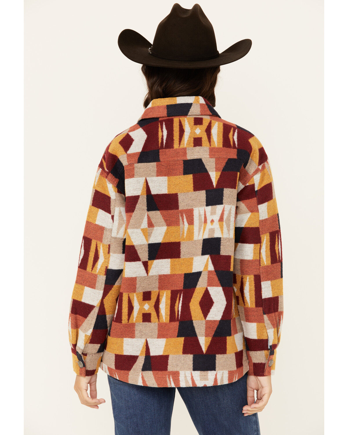Image #4 - Shyanne Women's Geo Southwestern Print Shacket, Chocolate, hi-res