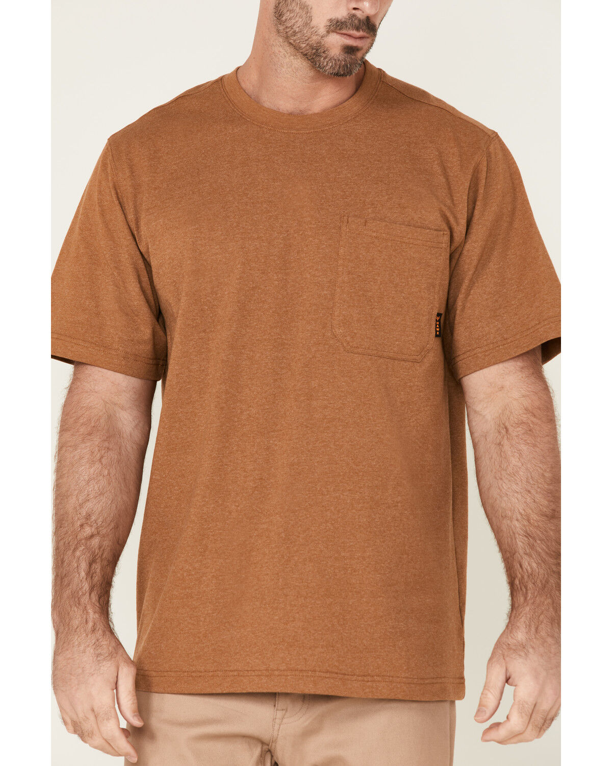 Image #3 - Hawx Men's Rust Copper Force Heavyweight Short Sleeve Work Pocket T-Shirt, Rust Copper, hi-res