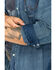 Image #2 - Wrangler Men's Slub Denim Long Sleeve Work Shirt, Antique Blue, hi-res