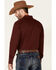 Image #4 - Gibson Men's Basic Solid Long Sleeve Pearl Snap Western Shirt - Tall , Burgundy, hi-res