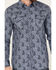Moonshine Spirit Men's Satanta Paisley Print Long Sleeve Snap Western Shirt, Blue, hi-res