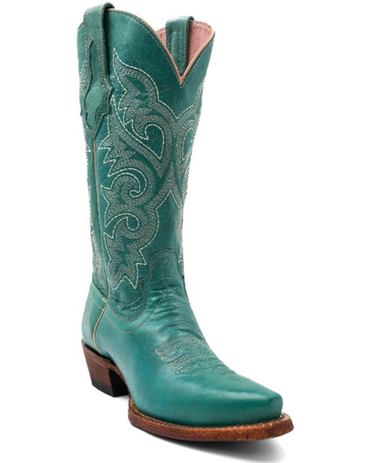 Ferrini Women's Mae Western Boots - Snip Toe, Turquoise, hi-res