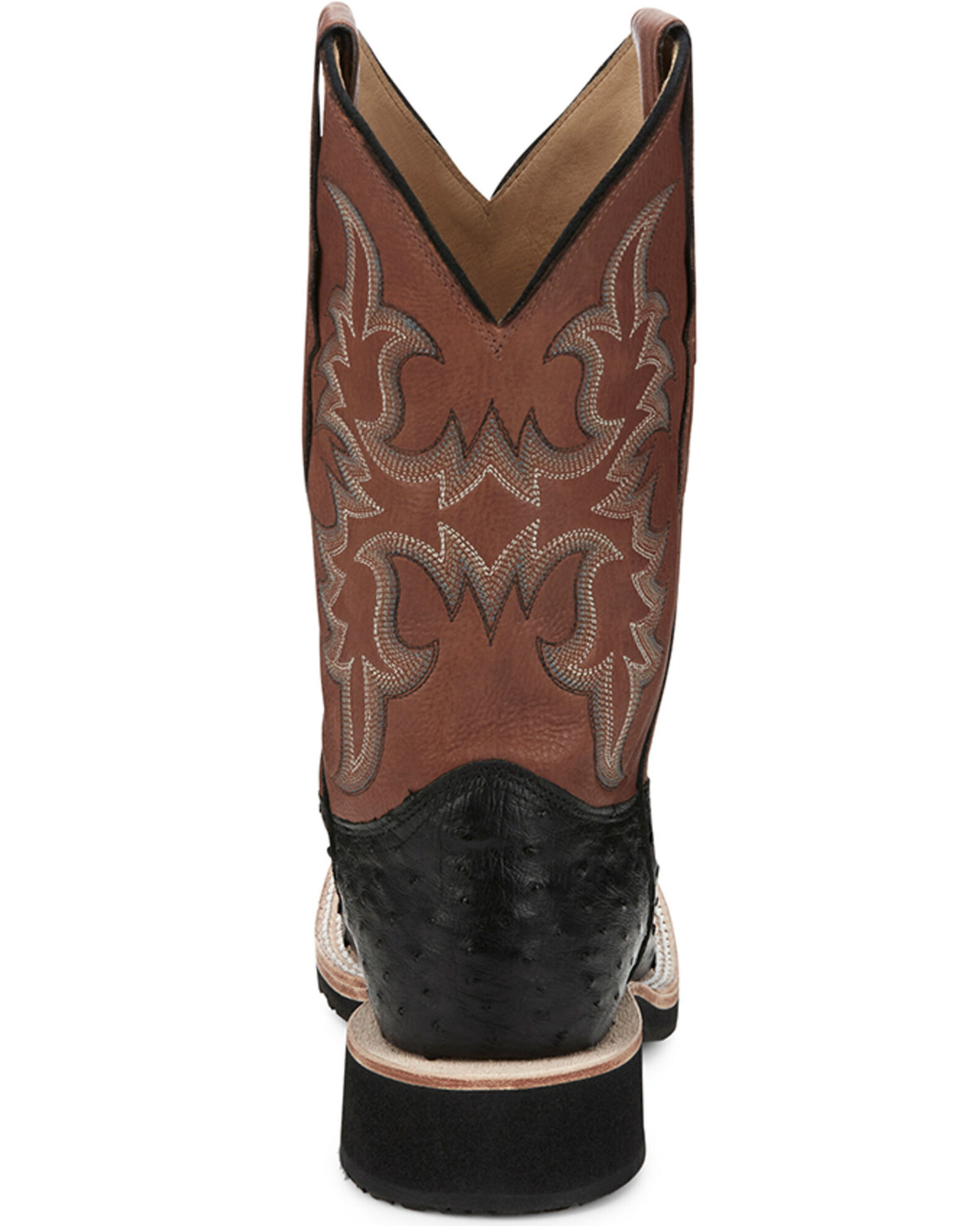Justin Men s Drover Exotic Full Quill Ostrich Western Boots Broad Sq