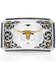 Image #1 - Montana Silversmiths Men's Longhorn Cattle Drive Belt Buckle, Silver, hi-res