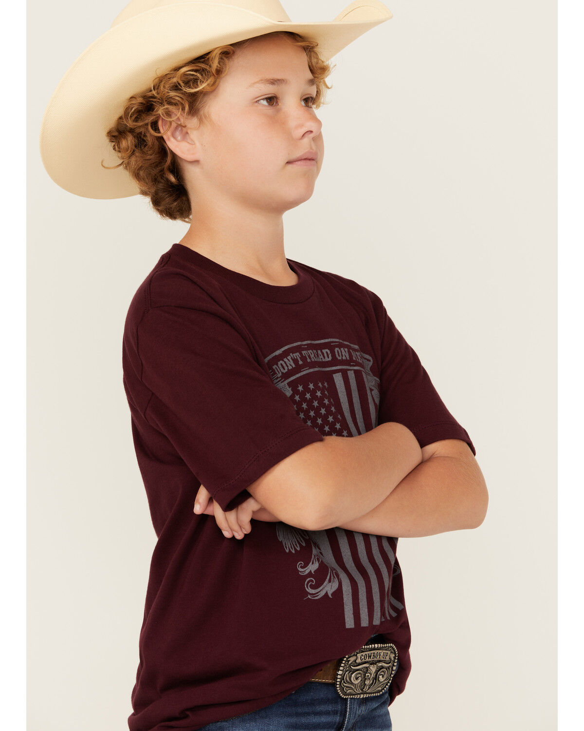 Image #2 - Cody James Boys' Tread Flag Print Short Sleeve Graphic T-Shirt, Red, hi-res