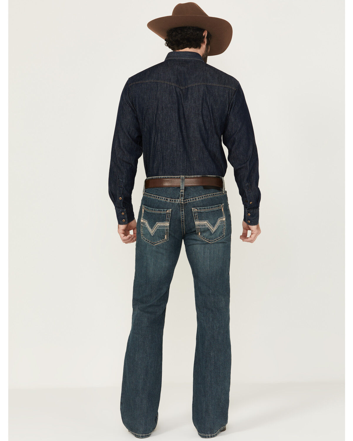 Image #3 - Rock & Roll Denim Men's Pistol Medium Wash Bootcut Rigid Denim Jeans, Medium Wash, hi-res