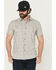 Image #1 - Carhartt Men's Rugged Flex® Relaxed Fit Lightweight Short Sleeve Plaid Print Button-Down Stretch Work Shirt, Grey, hi-res