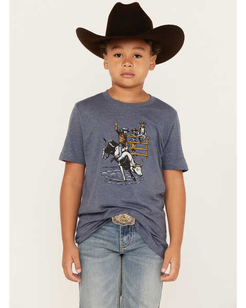 Image #1 - Cody James Boys' Phantom Rodeo Short Sleeve Graphic T-Shirt, Light Blue, hi-res