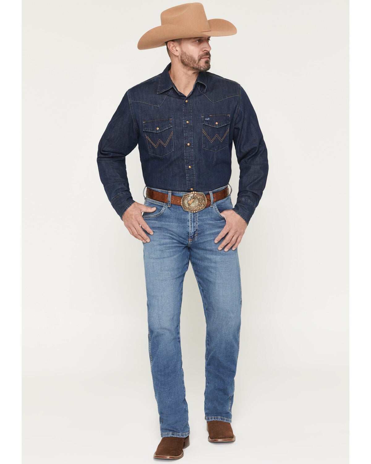 Wrangler Retro Men's WRT20 Evans Medium Wash Relaxed Bootcut Stretch Denim Jeans | Sheplers