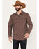Moonshine Spirit Men's Gypsy Print Long Sleeve Western Snap Shirt, Burgundy, hi-res