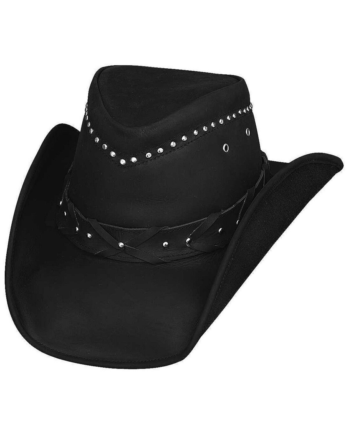 Image #1 - Bullhide Burnt Dust Top Grain Leather Hat, Black, hi-res