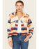 Image #1 - Ashley Women's Southwestern Print Sherpa Jacket, Cream, hi-res