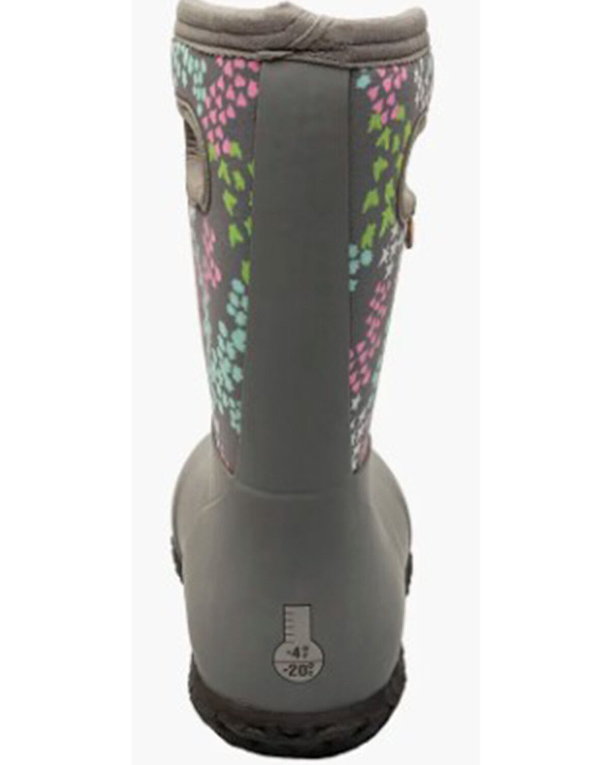 Image #4 - Bogs Girls' York Star Heart Rain Boots - Round Toe, Grey, hi-res