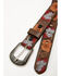 Image #2 - Roper Girls' Painted Floral Embossed Leather Belt, Brown, hi-res