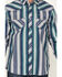 Image #3 - Cody James Men's FR Mesa Printed Long Sleeve Pearl Snap Western Work Shirt, Navy, hi-res