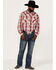 Image #2 - Cowboy Hardware Men's Burgundy Hombre Plaid Long Sleeve Pearl Snap Western Shirt, Burgundy, hi-res